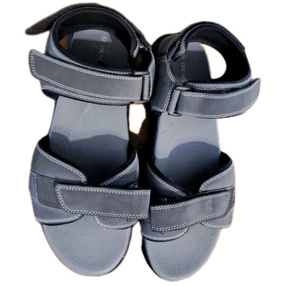 Bruno Marc Mens 14 Gray Outdoor Hook & Loop Sandals New With Flaw - Picture 2 of 13